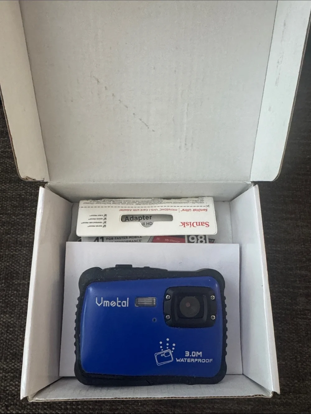 3.0MP Waterproof Blue Digital Camera